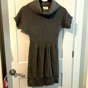 Small petite, gray, LOFT, sweater dress.